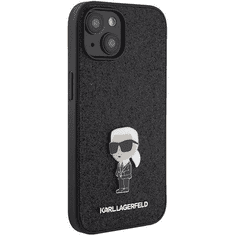 Karl Lagerfeld Originalen ovitek iPhone 15 Plus - Glitter IML NFT Iconic - črn ovitek z bleščicami- KLHCP15MGKNPSK