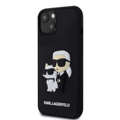 Karl Lagerfeld Originalen ovitek iPhone 15 Plus 6.7 - Full Bodies 3D - črna trda zaščita - KLHCP15M3DRKCNK