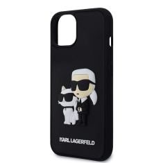 Karl Lagerfeld Originalen ovitek iPhone 15 Plus 6.7 - Full Bodies 3D - črna trda zaščita - KLHCP15M3DRKCNK