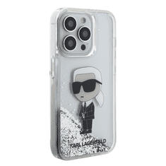 Karl Lagerfeld Originalen ovitek iPhone 15 Pro Max - NFT Karl Body - prozorna trda zaščita z bleščicami - KLHCP15XLNKHCH