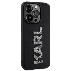 Karl Lagerfeld Originalen ovitek iPhone 15 Pro Max - Logo 3D - črna zaščita- KLHCPX3DMBKCK