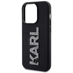 Karl Lagerfeld Originalen ovitek iPhone 15 Pro Max - Logo 3D - črna zaščita- KLHCPX3DMBKCK