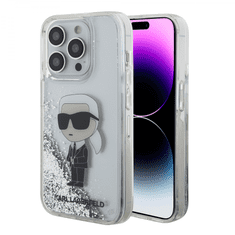 Karl Lagerfeld Originalen ovitek iPhone 15 Pro Max - NFT Karl Body - prozorna trda zaščita z bleščicami - KLHCP15XLNKHCH