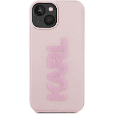 Karl Lagerfeld Originalen ovitek iPhone 15 - Logo 3D - roza zaščita - KLHCP15S3DMBKCP