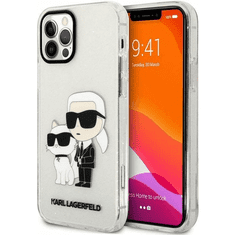 Karl Lagerfeld Originalen ovitek iPhone 12 / iPhone 12 Pro - Glitter IML NFT Full Bodies - prozoren ovitek z bleščicami - KLHCP12MHNKCTGT