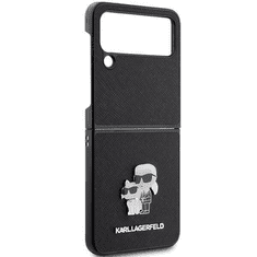 Karl Lagerfeld Originalen ovitek Samsung Galaxy Z Flip 4 - Saffiano Full Bodies - črna zaščita - KLHCZF4SAKCNPK