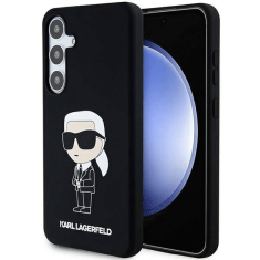 Karl Lagerfeld Originalen ovitek Samsung Galaxy S24 5G - IML NFT Karls Full Body - črn silikonska zaščita - KLHCS24SSNIKBCK