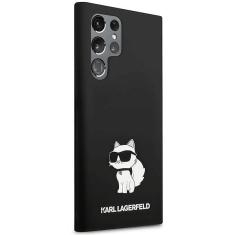 Karl Lagerfeld Originalen ovitek Samsung Galaxy S24 Ultra 5G - IML NFT Choupette Body - črn silikonska zaščita - KLHCS24LSNCHBCK