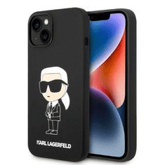 Karl Lagerfeld Originalen ovitek iPhone 14 Plus - IML NFT Karls Full Body - črn silikonska zaščita - KLHCP14MSNIKBCK