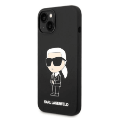 Karl Lagerfeld Originalen ovitek iPhone 14 Plus - IML NFT Karls Full Body - črn silikonska zaščita - KLHCP14MSNIKBCK