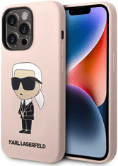 Karl Lagerfeld Originalen ovitek iPhone 15 Pro - IML NFT Karls Full Body - roza silikonska zaščita - KLHCP15LSNIKBCP