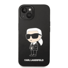 Karl Lagerfeld Originalen ovitek iPhone 14 Plus - IML NFT Karls Full Body - črn silikonska zaščita - KLHCP14MSNIKBCK