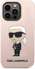 Karl Lagerfeld Originalen ovitek iPhone 15 Pro - IML NFT Karls Full Body - roza silikonska zaščita - KLHCP15LSNIKBCP