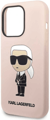 Karl Lagerfeld Originalen ovitek iPhone 15 Pro - IML NFT Karls Full Body - roza silikonska zaščita - KLHCP15LSNIKBCP