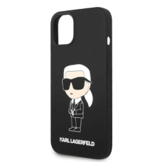 Karl Lagerfeld Originalen ovitek iPhone 14 Plus - IML NFT Karls Full Body - črn silikonska zaščita - KLHCP14MSNIKBCK