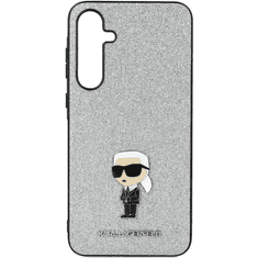 Karl Lagerfeld Originalen ovitek Samsung Galaxy A35 - Karl full body - srebrn ovitek z belščicami - KLHCSA35GCNPSG