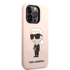 Karl Lagerfeld Originalen ovitek iPhone 15 Pro - IML NFT Karls Full Body - roza silikonska zaščita - KLHCP15LSNIKBCP