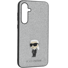 Karl Lagerfeld Originalen ovitek Samsung Galaxy A35 - Karl full body - srebrn ovitek z belščicami - KLHCSA35GCNPSG