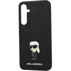 Karl Lagerfeld Originalen ovitek Samsung Galaxy A35 - Glitter IML NFT Iconic - črn ovitek z bleščicami - KLHCSA35GKNPSK