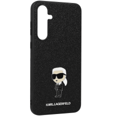 Karl Lagerfeld Originalen ovitek Samsung Galaxy A35 - Glitter IML NFT Iconic - črn ovitek z bleščicami - KLHCSA35GKNPSK