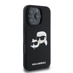 Karl Lagerfeld Originalen ovitek iPhone 16 Pro Max - IML NFT Heads - črn silikonska zaščita MagSafe - KLHMP16XSKCHPPLK