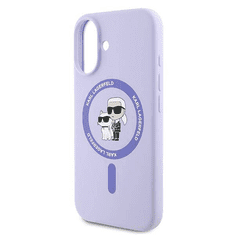 Karl Lagerfeld Originalen ovitek MagSafe iPhone 16 - Karl and Choupette - vijola - KLHMP16SSCMKCRHU