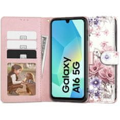 Tech-protect Wallet knjižni ovitek za Samsung Galaxy A16 4G / 5G, blossom flower