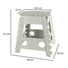 slomart Nedrseči zložljivi stolček visok 39 cm svetlo siv