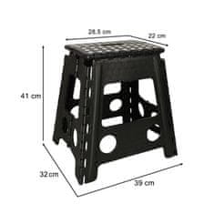 slomart Nedrseči zložljivi stolček 39cm črn