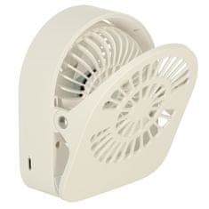 slomart Brezžični namizni ventilator USB 11,5 cm bele barve