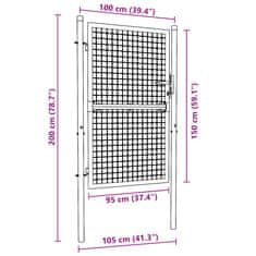 Vidaxl Vrata za ograjo iz jekla 100x150 cm zelena