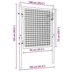 Vidaxl Vrata za ograjo iz jekla 100x75 cm zelena