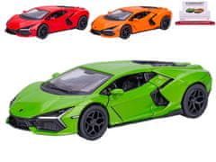 Lamborghini Revuelto kovinski 12,5 cm 1:38 vzvratno - mešanica barv (zelena, rdeča, oranžna)