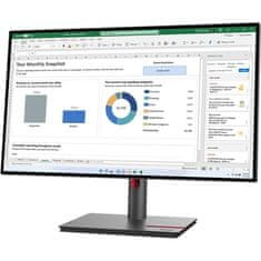 Lenovo ThinkVision P27q-30 monitor, 27, QHD, IPS, 75Hz, 4ms (MONLE00003)