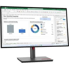 Lenovo ThinkVision P27q-30 monitor, 27, QHD, IPS, 75Hz, 4ms (MONLE00003)