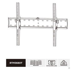 Robaxo RTM-3680T nosilec za televizor, 37- 80, črn