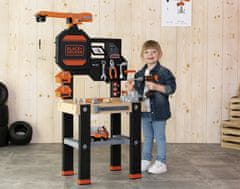 Smoby Black & Decker delavnica, z gradbenim dvigalom (360731)