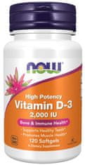 NOW Foods Vitamin D-3 2000 IU (120 mehkih kapsul)