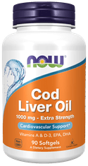 NOW Foods Cod liver oil -Olje jeter polenovke 1000mg (90 mehkih kapsul)