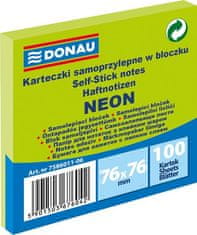 Donau Samolepilna blazinica 76 x 76 mm - neonsko zelena 100 listov