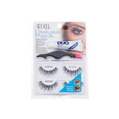 Ardell Wispies Deluxe Pack Odtenek black Set umetne trepalnice Wispies 2 para + lepilo za trepalnice Duo 2,5 g + aplikator 1 kos