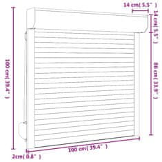 Vidaxl Rolete iz aluminija 100x100 cm bele