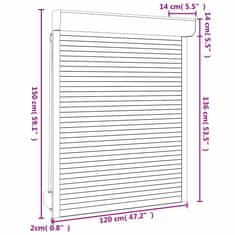 Vidaxl Rolete iz aluminija 120x150 cm antracit