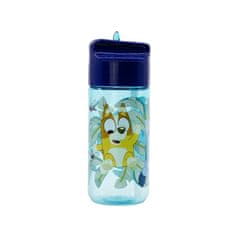 Stor Plastična steklenica z izvlečno slamico Bluey, Transparent Tritan, 430ml, 50636