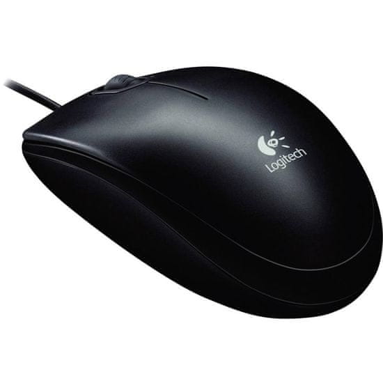 Logitech B100 optična miška, USB, črna