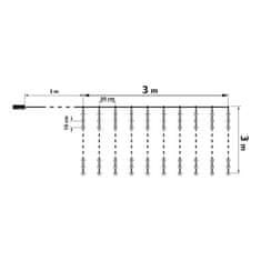 Family Zunanja svetlobna zavesa 3 x 3 m s 300 toplo belih micro LED diodami - 230V - z daljinskim upravljalnikom