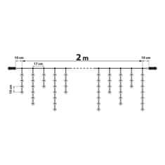 Family Zunanja svetlobna zavesa s 100 LED diodami 2,2m, bela, omrežno napajanje, IP44 - 8 programov