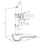 Brateck LDT66-T01 namizni nosilec za 1 monitor, črn