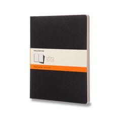 Moleskine Cahier zvezki v trdi vezavi XXL, linirani, 3 kosi, črni