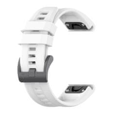 BStrap Silicone Carson pašček za Garmin Fenix 5 / 6 / 6 Pro / 7 / 8 / E 47mm, white